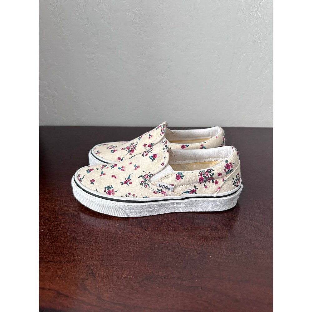 Vans Classic Slip On Ditsy Floral Womens 5 Cream Rose Canvas Shoes Discontinued - Picture 3 of 12